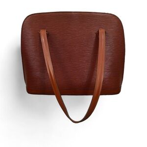 Authentic Louis Vuitton Lussac Brown Epi Leather Large Shoulder Bag